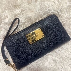 MICHAEL KORS Jet Set wallet Large Flat Multifunction Phone Case/ blue pattern MK